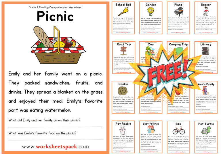 Year 2 Comprehension Worksheets