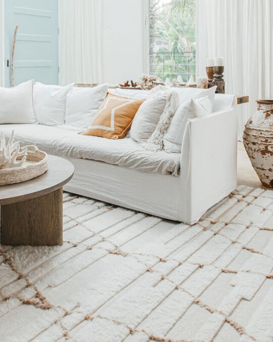 white shag rug