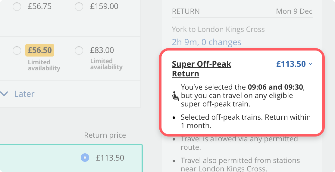 Off Peak Train Times