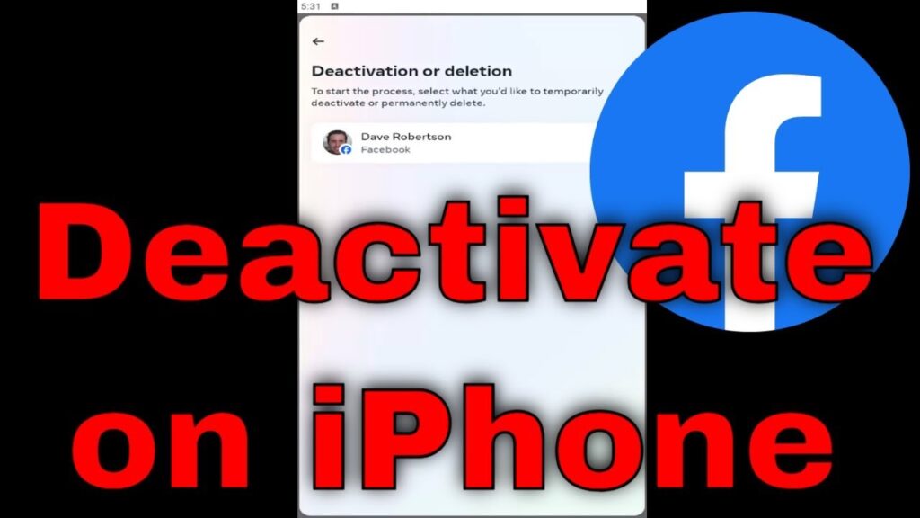 how to deactivate facebook on iphone