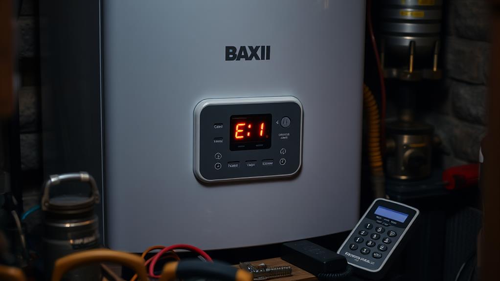 baxi boiler e1 error code
