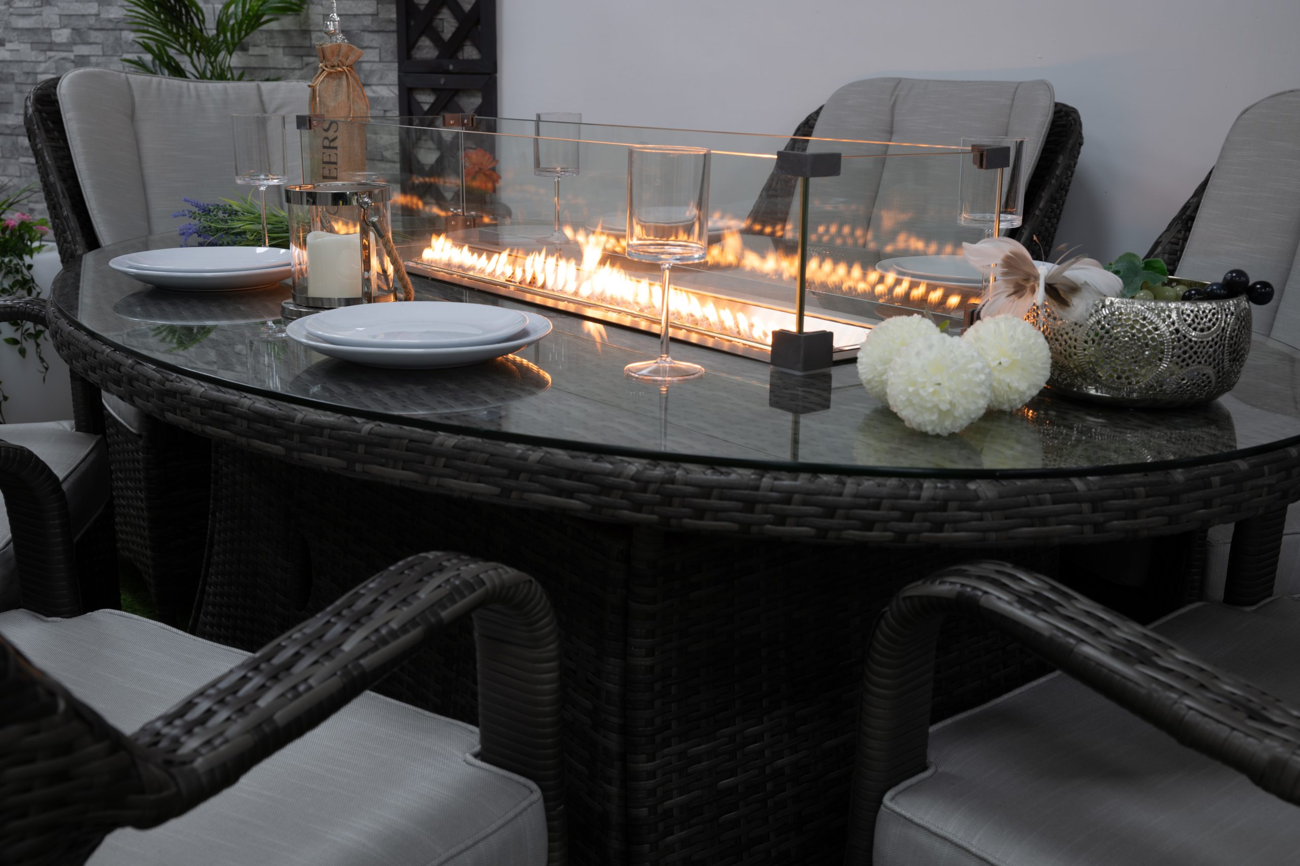 Garden furniture sets with fire pit