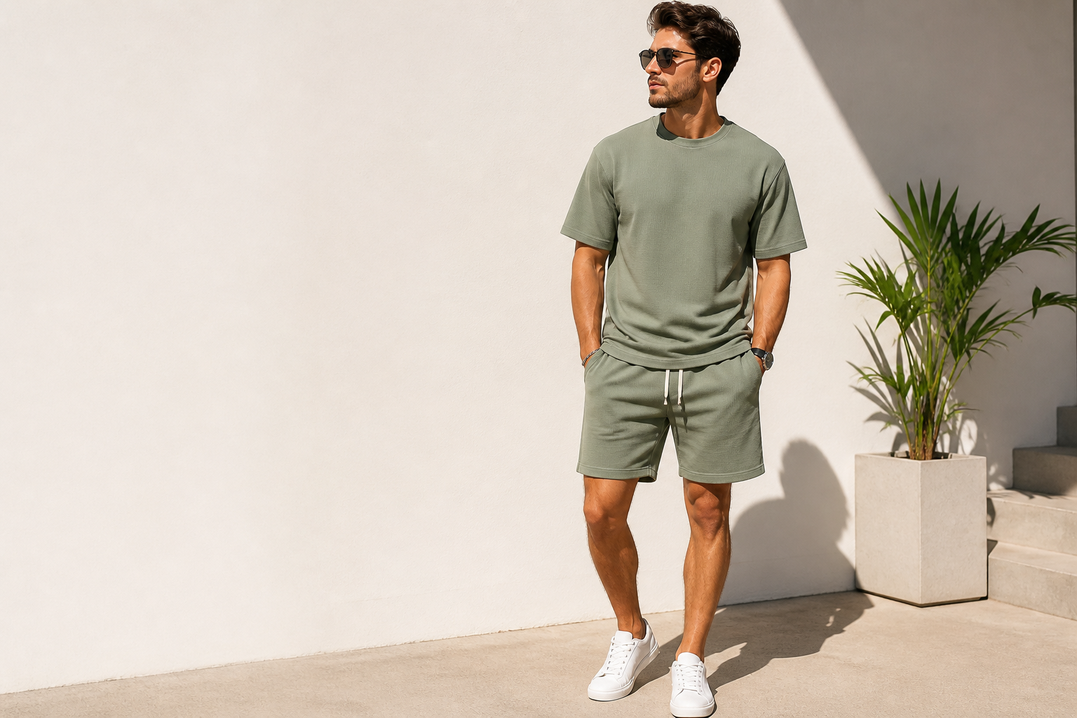 Mens T Shirt And Shorts Set